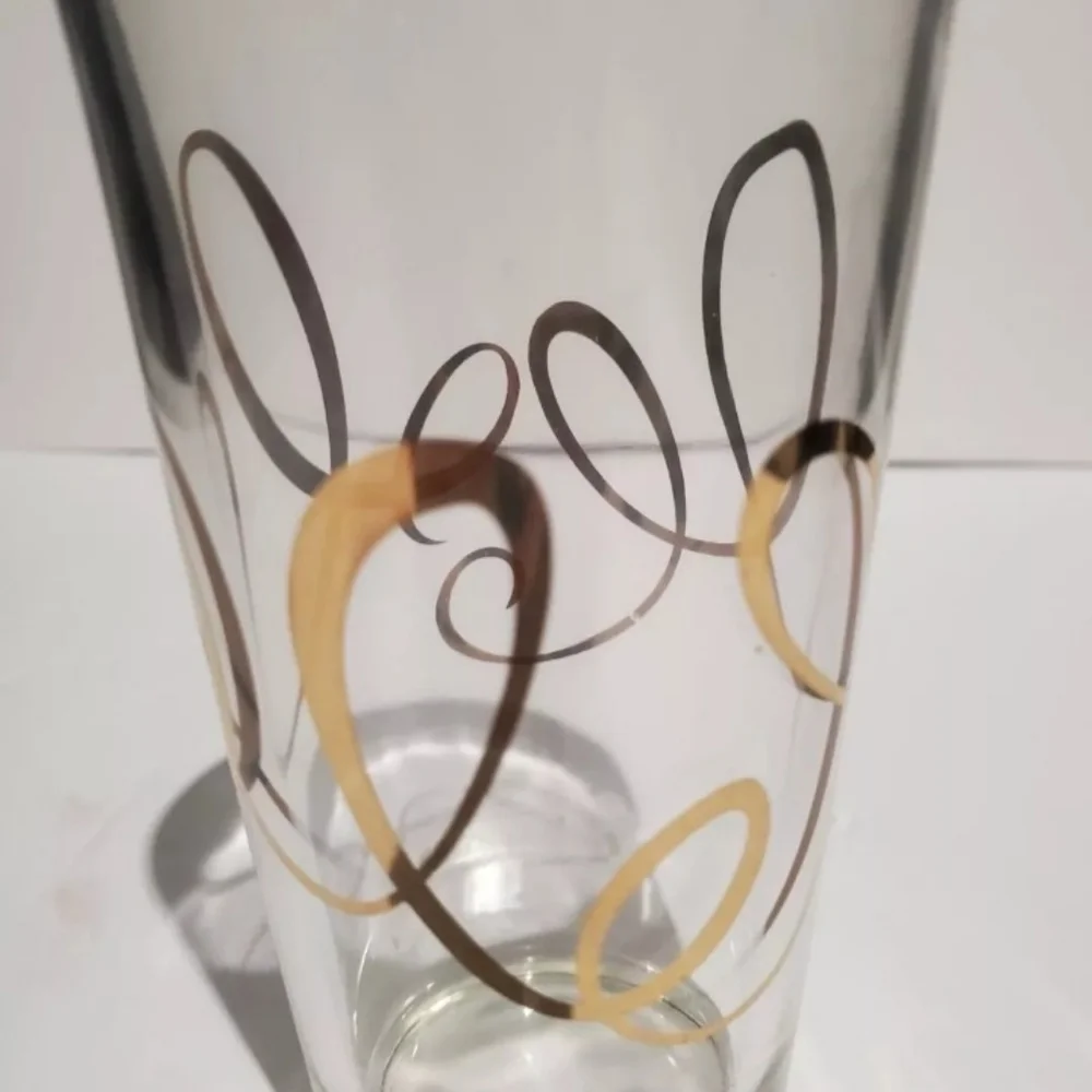 4 Gold Swerl 16oz Buffet Glasses